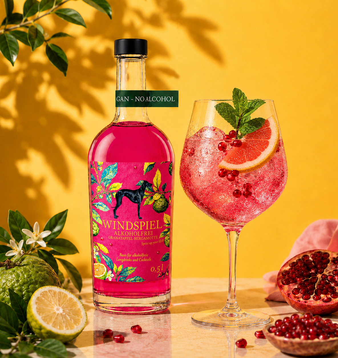 Windspiel Alkoholfrei Granatapfel-Bergamotte - Spritz up your Life