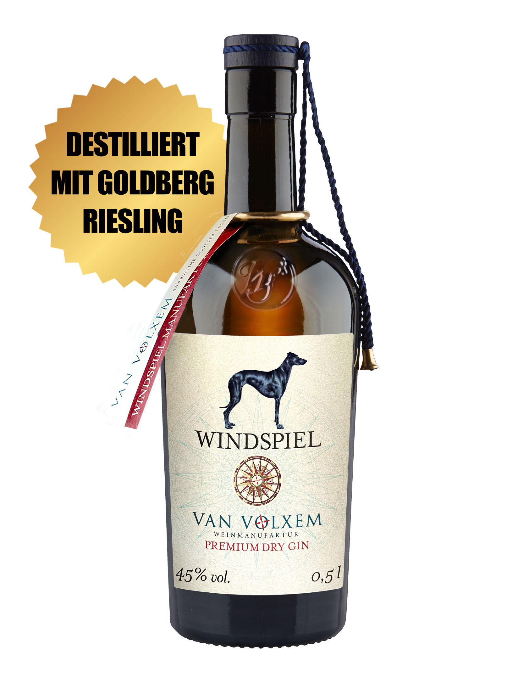Windspiel Premium Dry Gin Van Volxem 45% vol. 0,5l